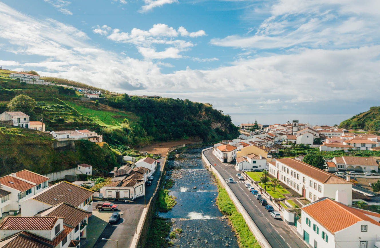 Fietsen op het Groene Eiland Sao Miguel Afbeelding